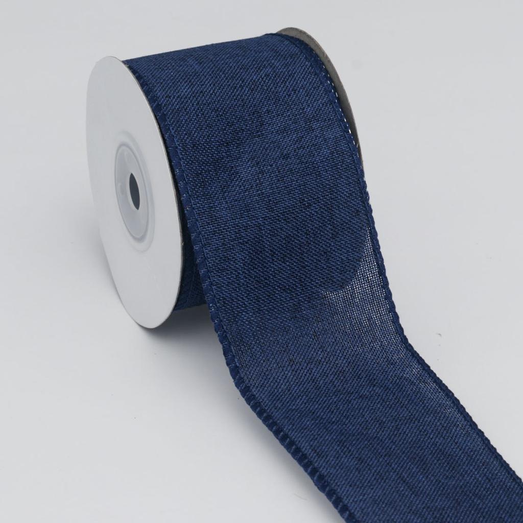 Decorative Romantic and Cozy Solid Color Christmas Day Decoration Ribbon Plaid Ribbon Imitation Hemp Ribbon Wire Edge Imitation Hemp Woven Ribbon