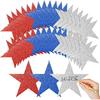 60 Pcs Patriotic Star Cutouts Double Printed Paper Star Confetti Cutouts for 4th of July Decoration Bulletin Board Classroom Wall Decoration,6 Inches