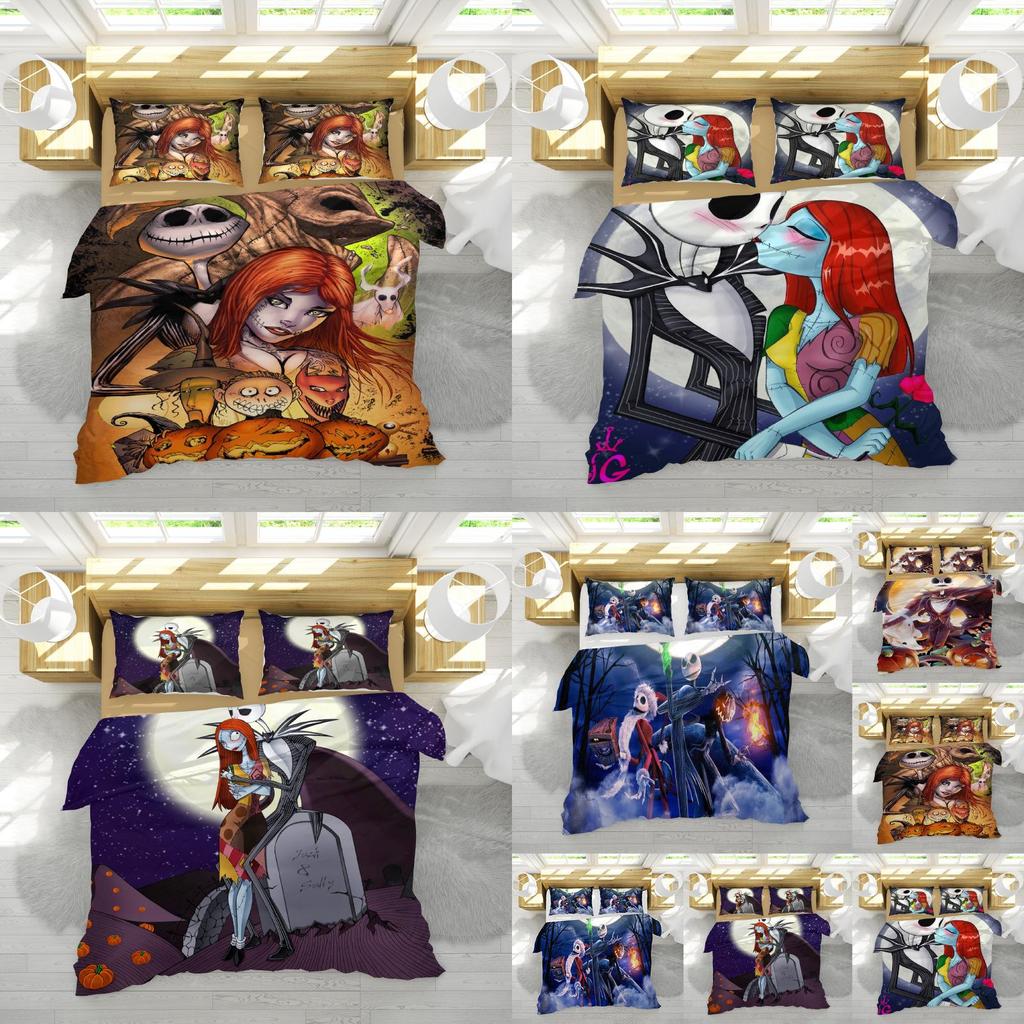 Роскошный 3-предметный комплект постельного белья «Кошмар перед Рождеством» для максимального комфорта