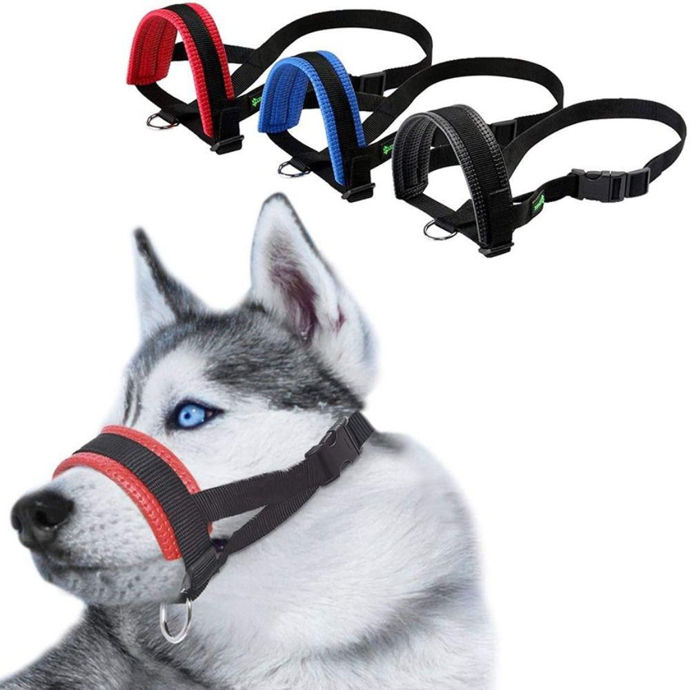 Safe Soft Anti Barking Adjustable Gentle for Small Large Dogs Collar Muzzle Dog Muzzle Halter Leash Pet Mouth Mask