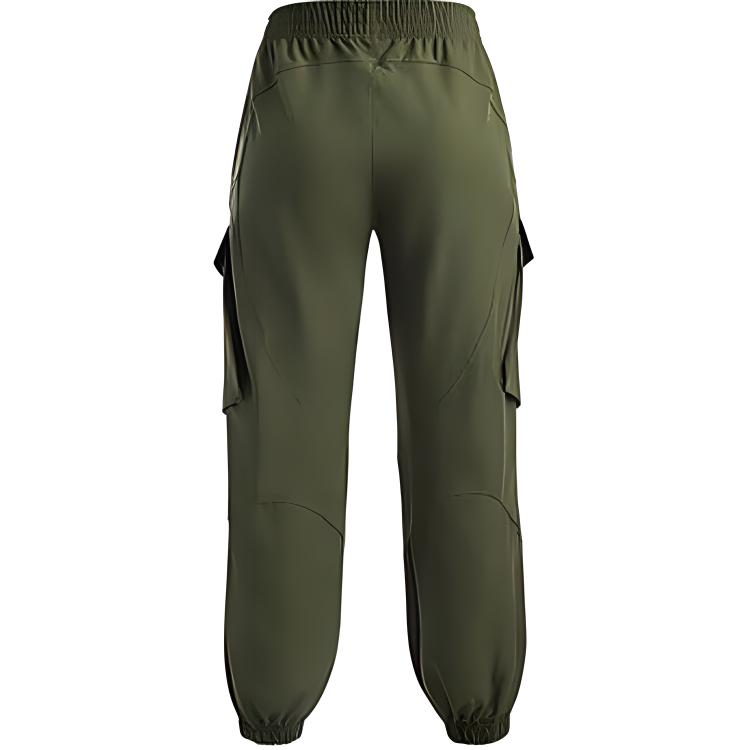 Under Armour Тренировочные удобные дышащие тканые спортивные брюки женские брюки армейско-зеленого цвета 1386481-390