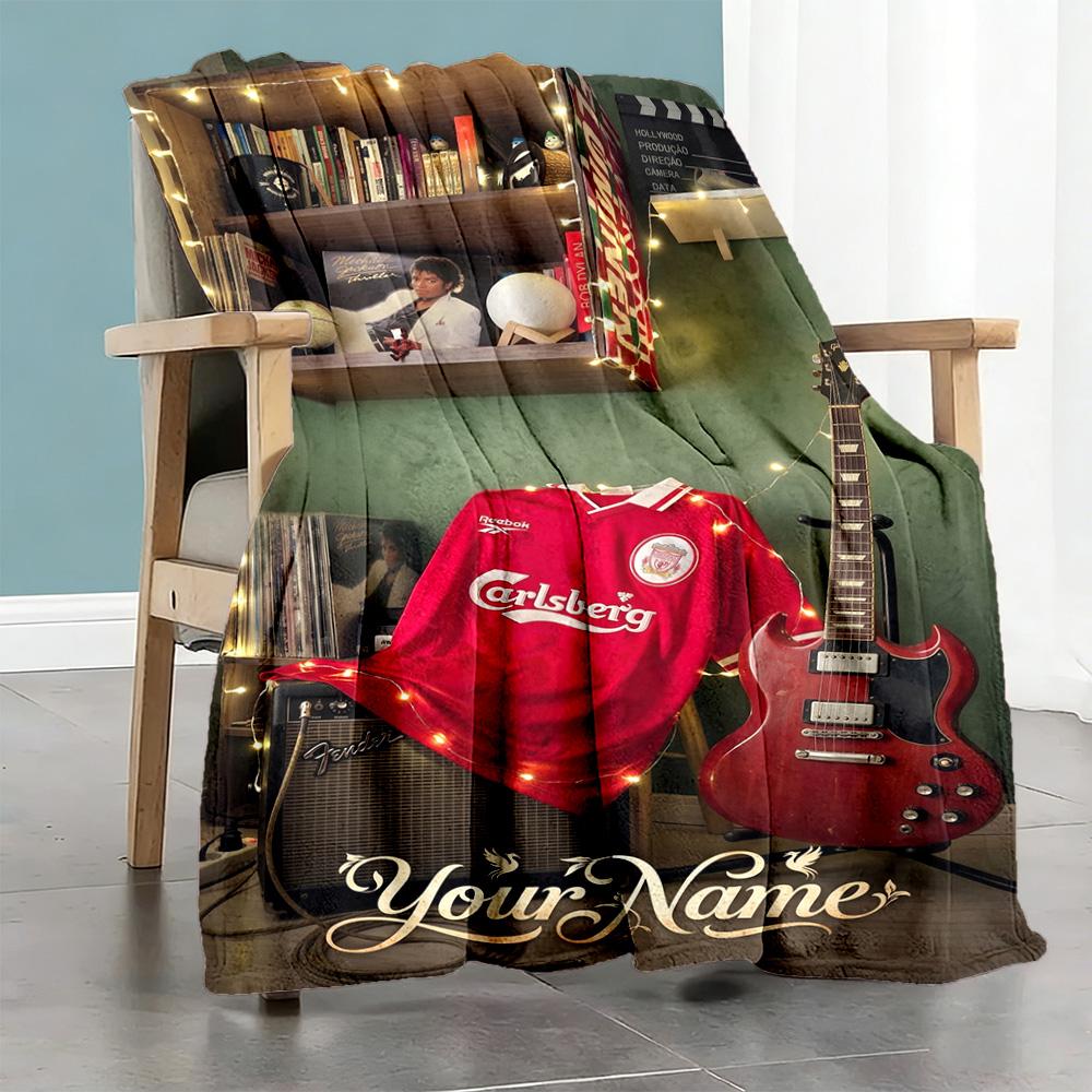 Liverpool Team Customize Your Name Blanket Gift Customizable Blanket Ultrasoft Suitable For Couch Sofa Nap Livingroom Four Seasons Multipurpose