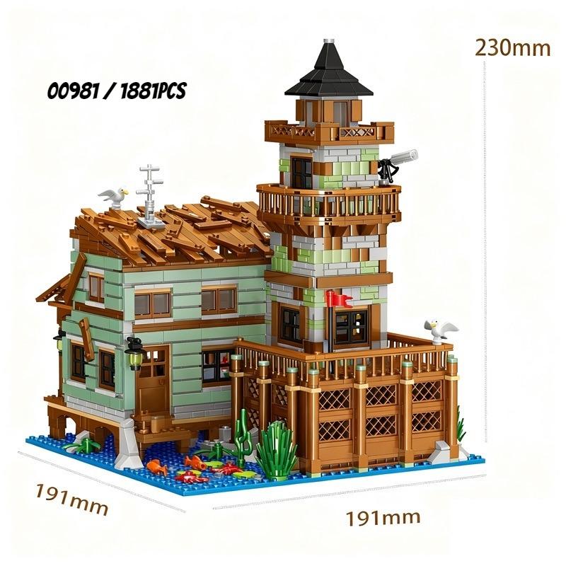 Fisherman'S Wharf Zhegao Blocks Light House Construction Blocks Cabin Juguetes Diy Toys For Girl Present Adult Present Latest Year