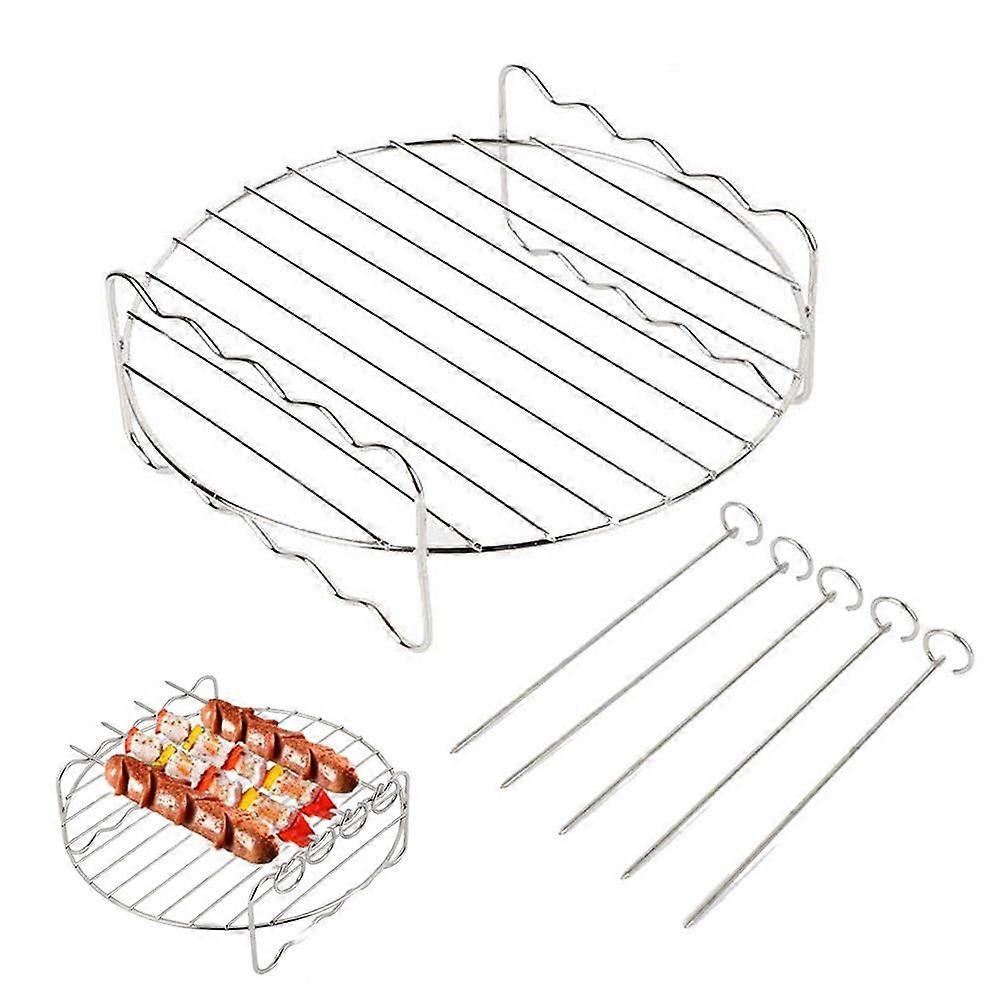 Air Fryer Accessories-Air Fryer Rack Set, Multi-purpose Double Layer Rack with Skewer, Compatible for XL Power Airfryer Philips