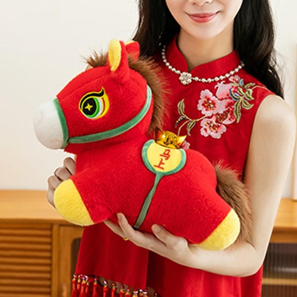 Милая плюшевая кукла-лошадка, куклы-талисманы, фигурка пони по знаку зодиака, мягкая игрушка-лошадка, китайский Новый год