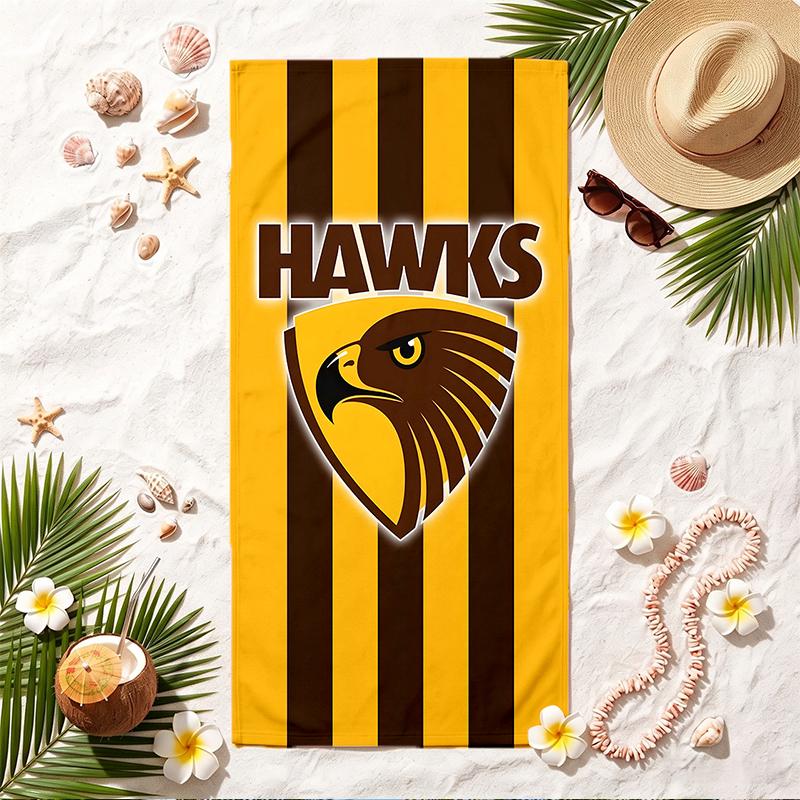 Hawthorn Hawks Soft Beach Towel Stylish Beach Pool Towel for Summer Seaside Vacation Travel