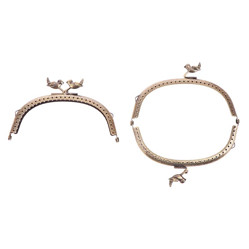 1 шт., 12,5 см, с тиснением в виде головы птицы, античная бронза, металлический кошелек, рамка, сумка с застежкой-поцелуем, ручка, аксессуары для сумки с дуговым замком «сделай сам»