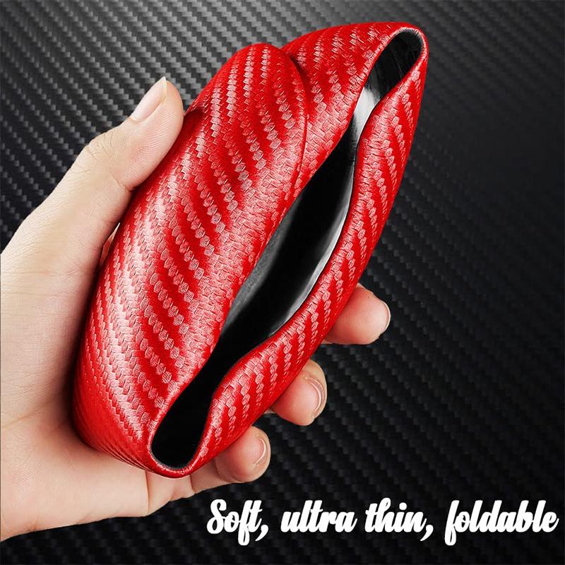 2Pcs Car Steering Wheel Cover Carbon Fiber Steering Wheel Booster Non-Slip Car Handle Protective Cover Car Interior Accessories