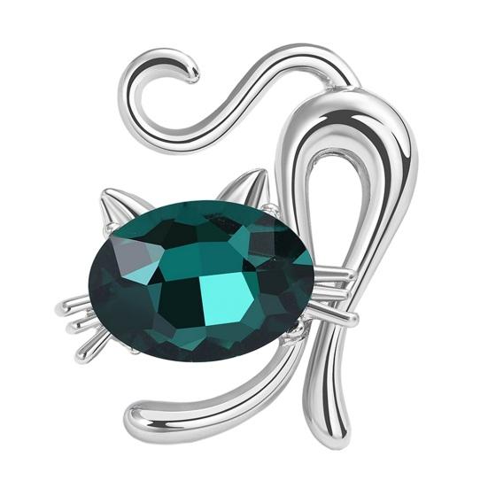 Элегантная блестящая брошь с инкрустацией стразами, яркий цвет, милый кот, булавка, шаль, шарф, значок на воротник, аксессуары для костюма