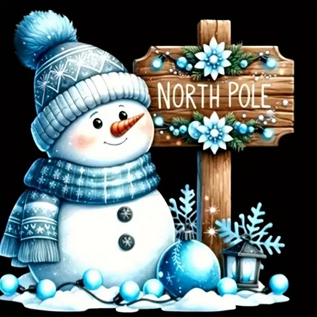 DIY Полная круглая алмазная картина Вышивка крестом Счастливого Рождества Санта Клаус и Снеговик Домашнее украшение Искусство Алмазная живопись 5d Алмазная художественная живопись