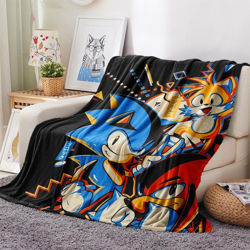Sonic the Hedgehog Flannel Blanket, High quality Comfortable for All Seasons, Home Decor, Warmth and Comfort