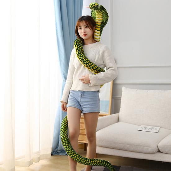 Simulation Snake Plush Toy Realistic Snake Skin Giant Cobra Plushies Funny Trick Toy Soft