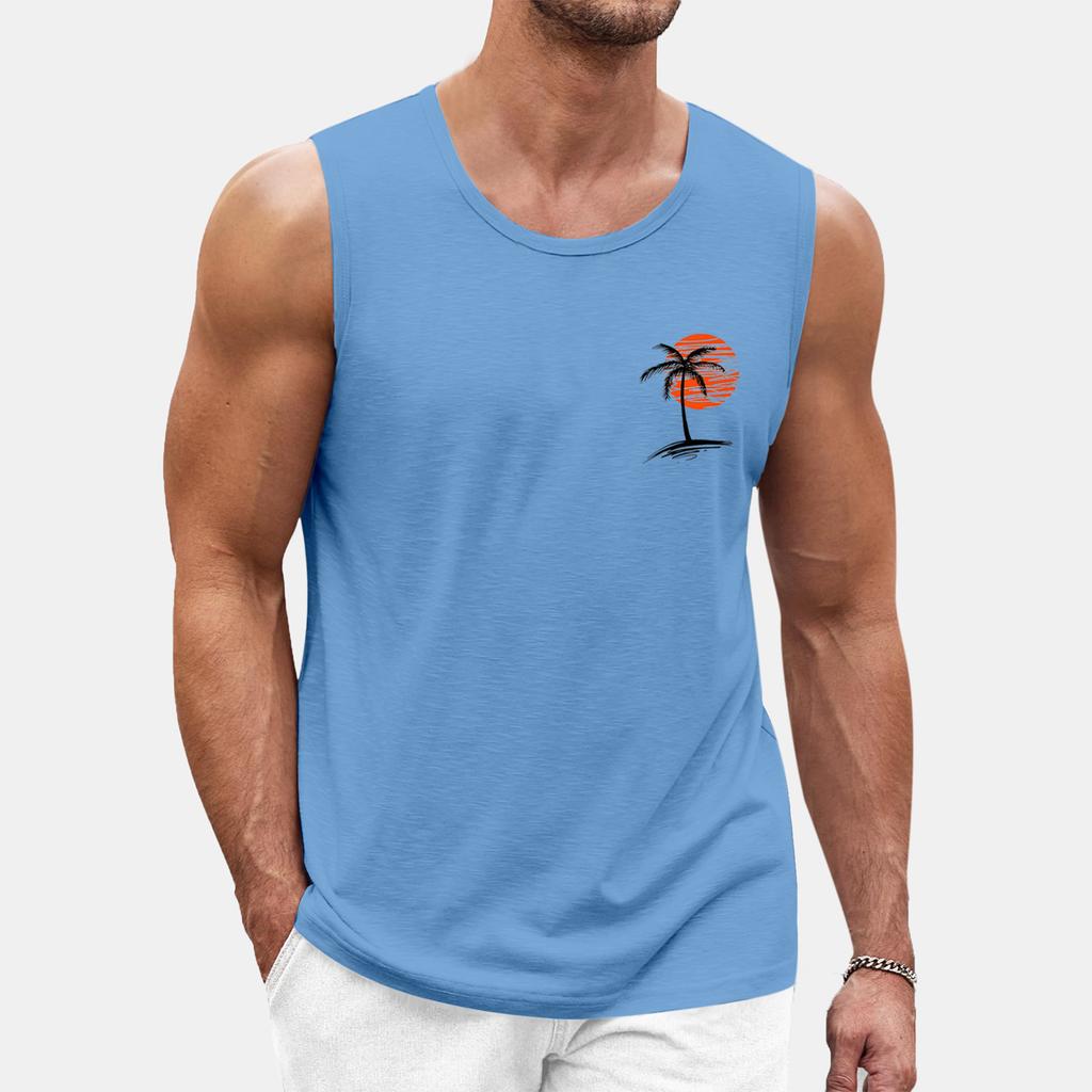 Мужская летняя пляжная майка для серфинга, большой размер, повседневный дышащий топ без рукавов, свободная майка с принтом, мужская рубашка