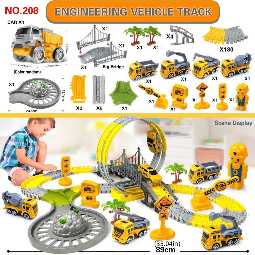 Puzzle Toys Electric Track Toy Climbing Track Kids Car Engineering Birthday Gift