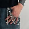 Luxury Imitation Pearl Cross Pendant Keychain Belt Chain for Men Women Punk Hip Hop Jewelry