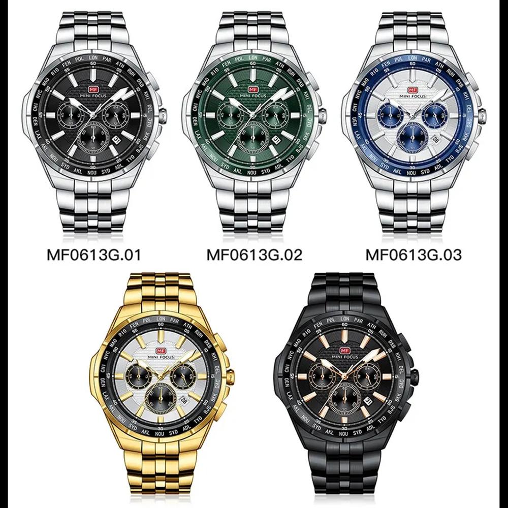 Casual Men's Quartz Watch Chronograph Calendar Luminous Waterproof Elegant Business Watches
