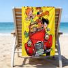 Custom Name Beach Towel Kiss Boule Adventure Beach Towel, Soft Microfiber, Gift for Her/Him, Birthday, for Pool, Beach, Travel, Fan gifts