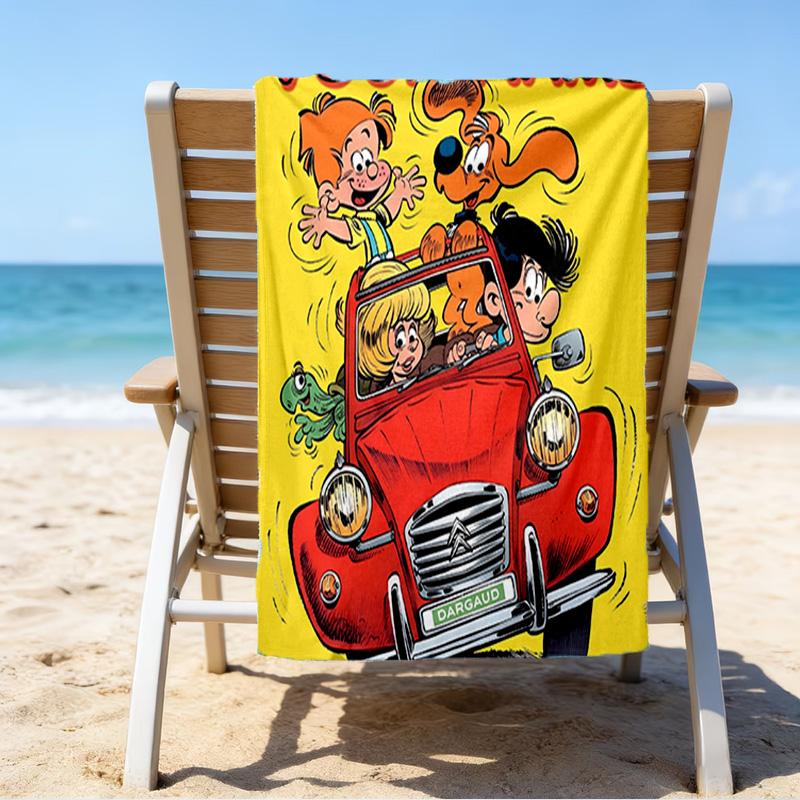 Custom Name Beach Towel Kiss Boule Adventure Beach Towel, Soft Microfiber, Gift for Her/Him, Birthday, for Pool, Beach, Travel, Fan gifts