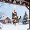 Christmas Pendant 2D Acrylic Cat Wearing Xmas Wreath Charm Car Hanging Ornament Home Office Parties Decoration