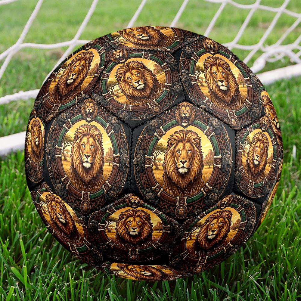 Lion Majesty Circle Round Football Size 5 Adult Ball Suitable for Training Matches and Outdoor Team.
