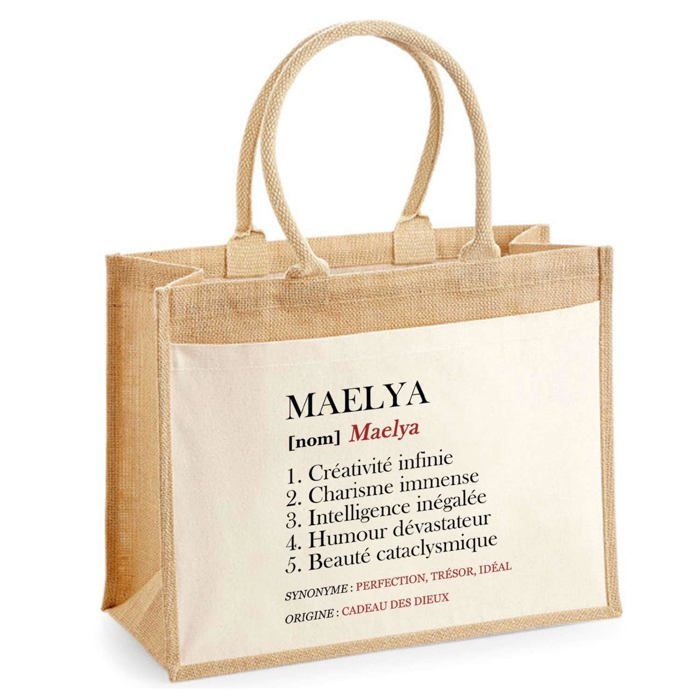 Sac de plage - PLANETEE - Maelya Définition - Coton imprimé - Beige - Grande contenance