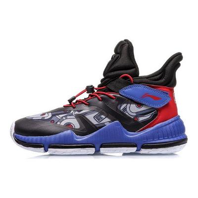Баскетбольные кроссовки Li Ning Flying Falcon с нескользящей подошвой, износостойкие, детские, черные, синие, красные, YKBQ036-3