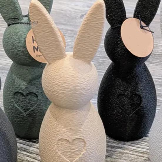 Пасхальный кролик, 3D-печатная фигурка кролика, минималистичный кролик, центральный элемент для домашнего стола, книжной полки, пасхальное украшение камина