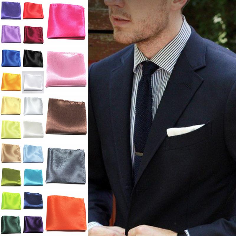 Men's 20x20cm Decor Suit Hankies Pocket Towel Silk Satin Pocket Squared Handkerchief