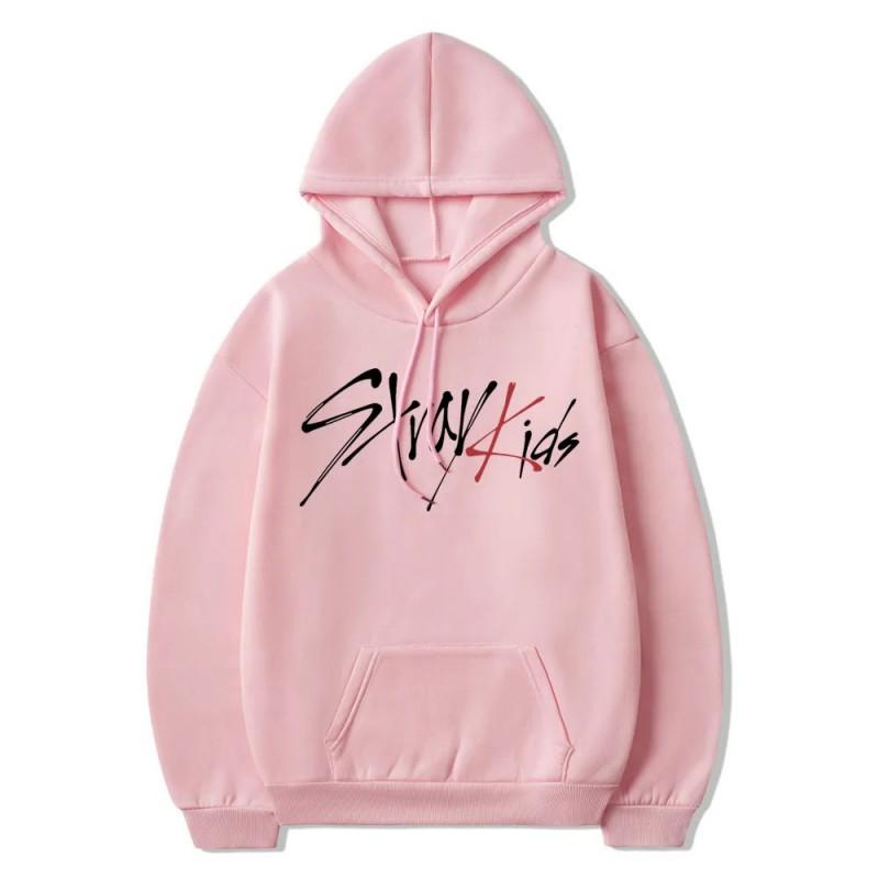 Худи K-pop Stray Kids Унисекс Оверсайз Толстовка на флисе с карманом Уличный стиль Повседневный Свитшот с длинным рукавом