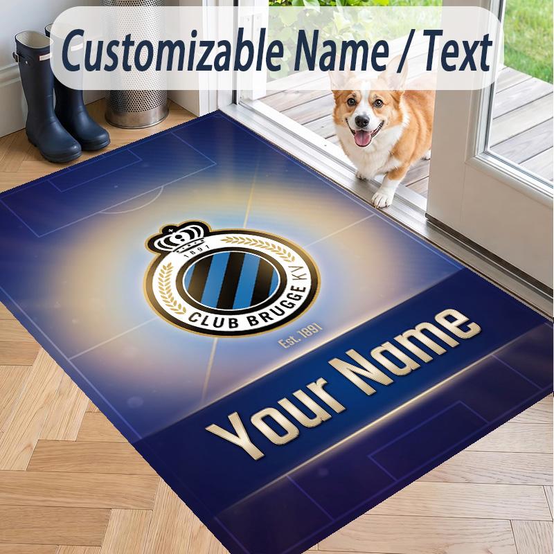 Custom Text Printed Rug Club Brugge FC Non Slip Floor Carpet For Home Room Decor