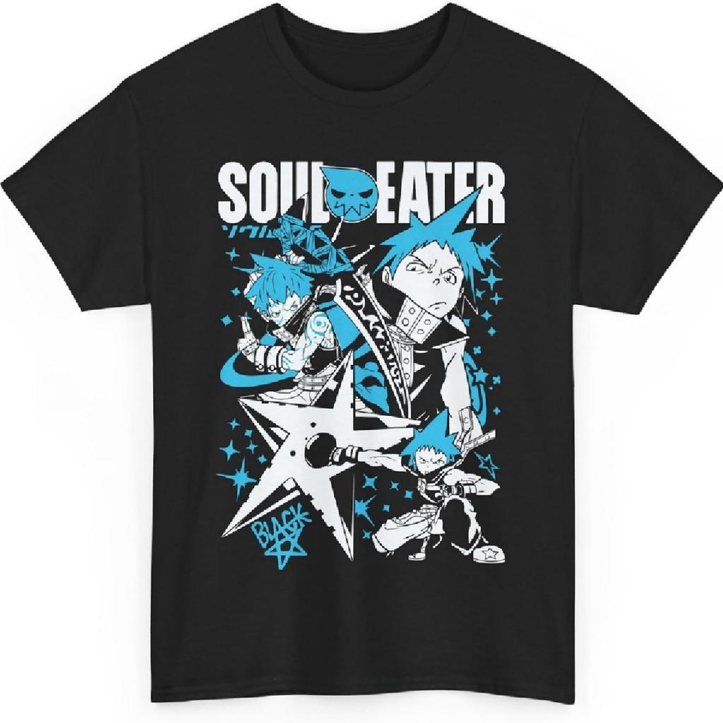Аниме Soul Eater Футболка, Мака Албарн, Смерть Ребенок, Черная Звезда, Короткий Рукав Унисекс Футболка - Мужская Летняя Хлопковая Футболка с Принтом