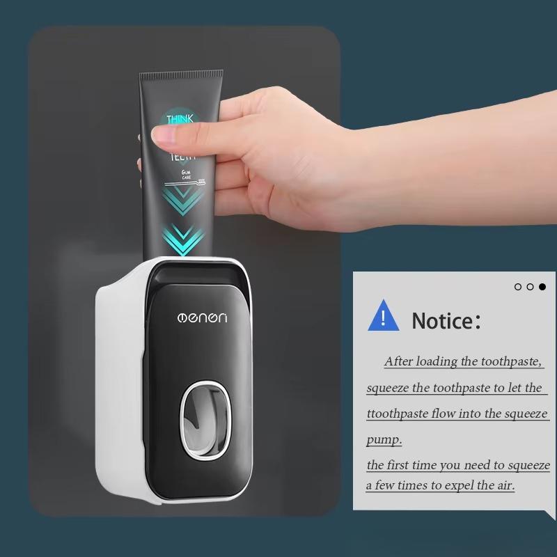 HOMZY Автоматический дозатор зубной пасты Настенный для ванной комнаты Выдавливатель зубной пасты Без сверления Держатель для зубных щеток Стойка Аксессуары для ванной