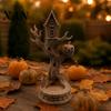 Outdoor Balcony Table Ornaments 3D Printed Halloween Tree House Ornament with Pumpkin, Spooky Collectible Seasonal Desk Items Centerpiece, Dead