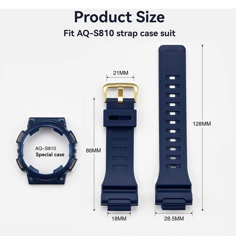 Для Casio AQ-S810 AQ-S810W AQS810WC WC-5208 Ремешок + Корпус Спортивные Водонепроницаемые Часы Браслет из Смолы и Резины Набор с Корпусом