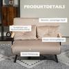 Sleeper Chair, Guest Bed, Wood Armrests, Metal Frame, up to 120 kg, 102x73x81cm, Light Brown