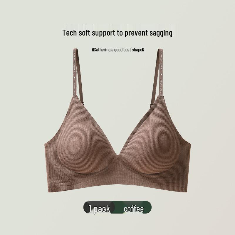 Korean Seamless Threaded Women's Bra - Small Bust Enhancement, Slimming, Quick-Dry, and Thin Style.