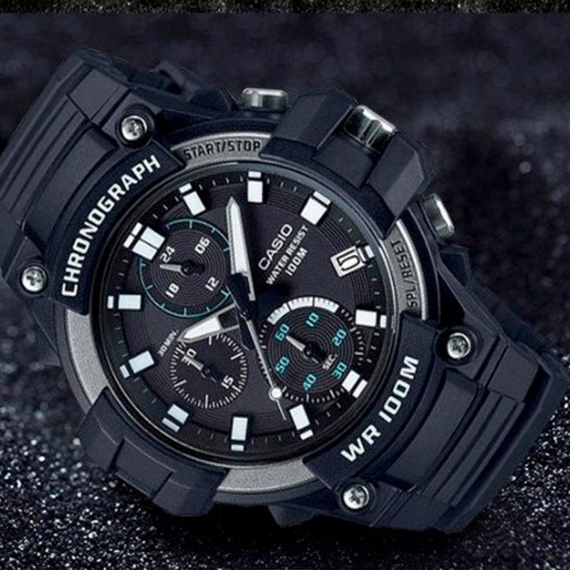 Casio Серия СТАНДАРТ Модный Повседневный Водонепроницаемый Кварцевый Механизм Японские и Корейские Мужские;s Часы Черный циферблат MCW-110H-1A