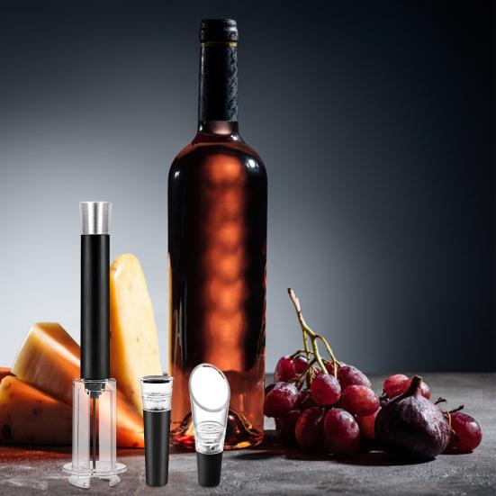 Набор штопоров для вина с воздушным давлением Эффективный штопор Открывалка для бутылок Miracle Air Pressure Pump Открывалка для бутылок с воздушным давлением Пневматический насос для извлечения пробок Набор штопоров для винных бутылок