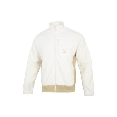 Puma Куртка с логотипом и воротником-стойкой, цветные блоки, унисекс, белая 539914-93