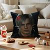 Heart Pink Leon KKennedy Cushion Cover Silky Short Plush with Invisible Zipper Dustproof Sofa Pillow Cover for Home Decor