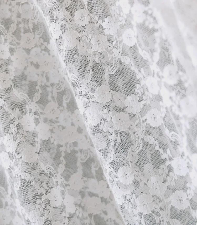 2024 Тонкий корейский кружевной сетчатый пуловер - полувысокий воротник, телесный цвет