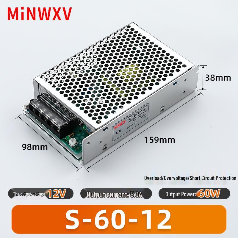 S Switch 220V AC to 12V/24V DC Transformer for Industrial Lighting Monitors.