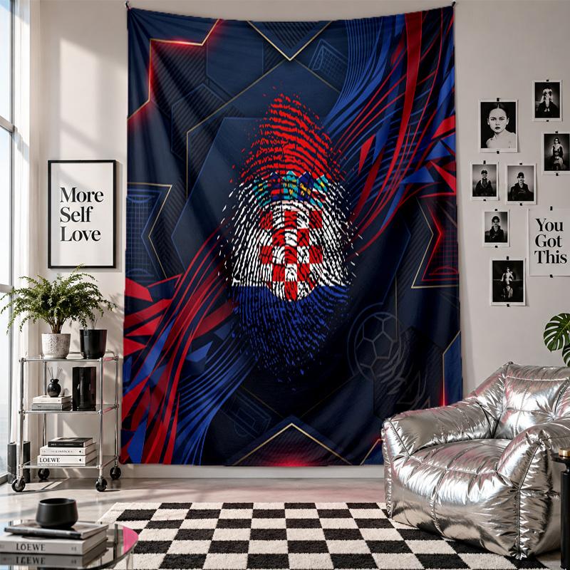 Croatia Football Wall Tapestry Home Decor Wall Hanging Cloth for Bedroom Living Room Background