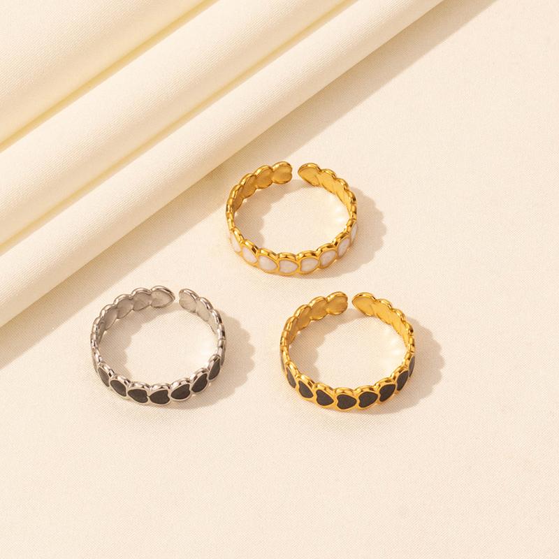 1/3 шт. Ретро Золотой Цвет Сердцевидные Кольца с Капельным Маслом с Регулируемым Открытием Для Женщин Роскошное Регулируемое Кольцо из Нержавеющей Стали Ювелирное Изделие