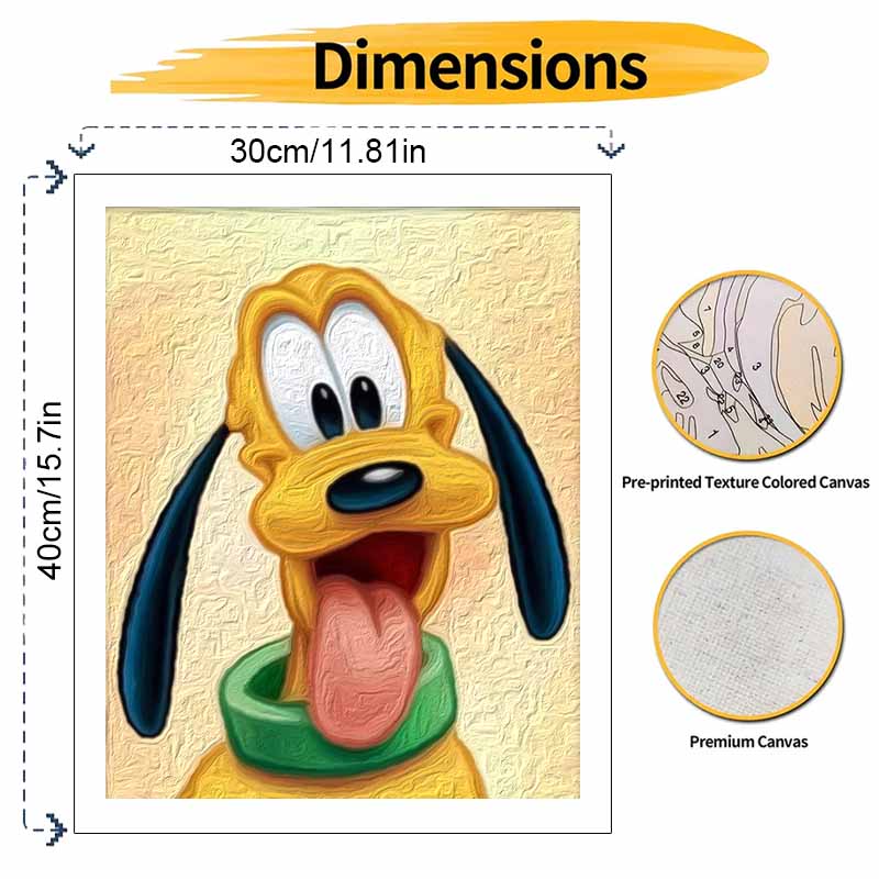 Disney Набор для рисования маслом по номерам "Плуто" ручная работа DIY декор для дома подарки милый мультяшный пес настенное искусство холст рукоделие релаксация 130