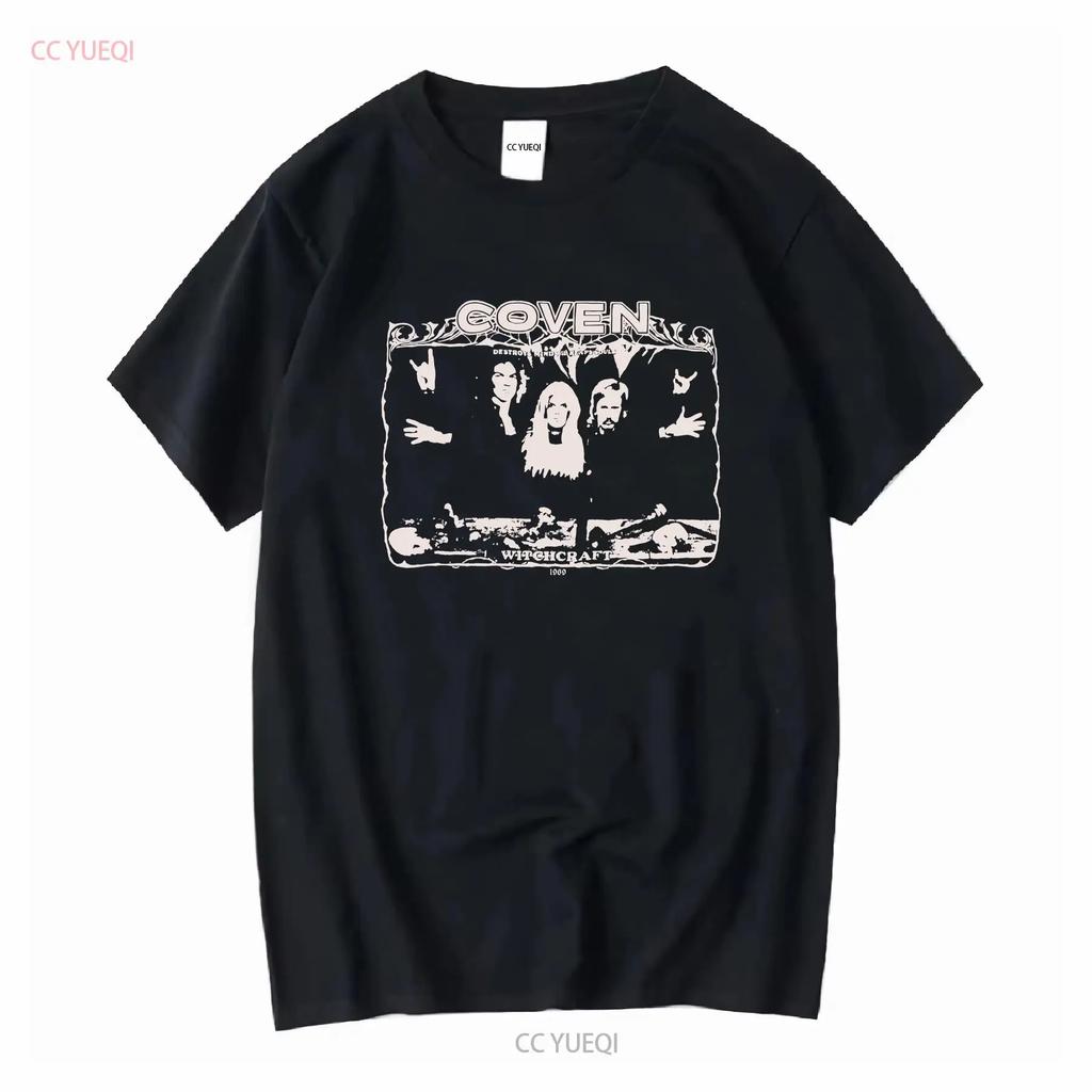 New Listing Coven Band T Shirt Rock Witchcraft 1969 Remake Te7180 Vintage Washed Comfortable Versatile Graphic Fashion
