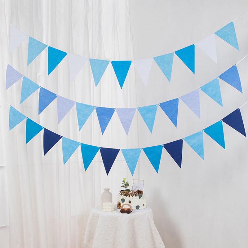 Yellow-Green Felt Pennant Bunting for Kids' Birthday or Kindergarten Decor