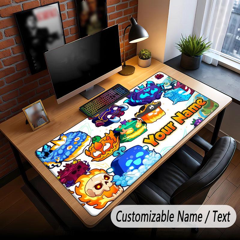 Custom Name Text Big Mouse Pad,Blox Fruits Soft Non Slip Extended Desk Mat For Home Office