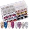 Nail Art Flat Bottom Diamond Mixed Color Champagne 6 Grid Mixed Batch Nail Diy Jewelry Sticker Diamond Nail Art Jewelry