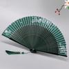 Ancient Chinese Style Dance Folding Fan Classical Cheongsam Hanfu Hand Fan Summer Small Single-Sided Bamboo Ribs Portable Fan